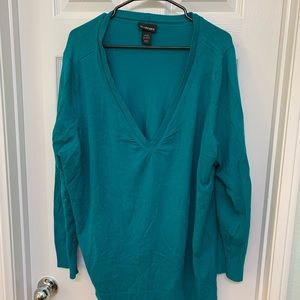 Cozy Turquoise V-Neck Sweater